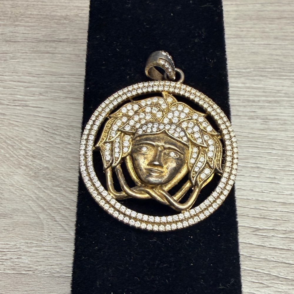 Gold Tone and Silver Tone Medusa Pendant
